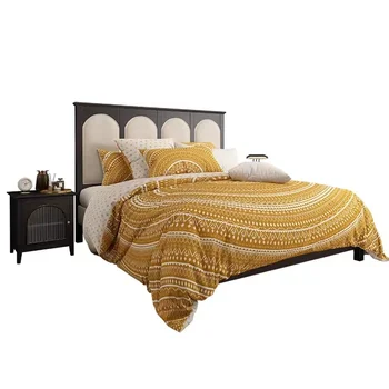 Двойно легло от масивно дърво в стил френски ретро, с модерна и лесна двойно легло, благородна арочная черна легло