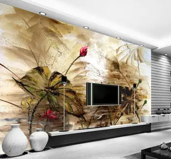 Тапети по поръчка Beibehang Декорация на дома, Стенни живопис маслени Картини на Големия китайски телевизор Фон рисувани стенни 3D тапети