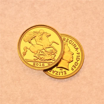 Диаметър: 22 мм Златна суверенная монета 2015 г., British St George Dragon Gold Sovereign златна монета Златна суверенная монета Великобритания