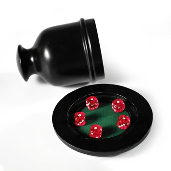 Висококачествена черна дървена чаша-шейкър за игра на зарове Аксесоар за игри в казино Шейкър за игра на зарове