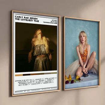 Канадската певица на поп музиката на Карли Рей Джепсен, плакат с последния албум за всекидневната, живопис върху платно, стенно изкуство, живопис за домашен декор