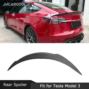 Сух карбон/FRP Неокрашенный Черен Спойлер на задния багажник за Tesla, Модел 3 2017 2018 2019