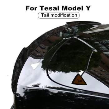 За Tesla, Модел Y 2021 2022 2023 Задното крило на Багажника от въглеродни влакна Спортен стил на Външни аксесоари Неразрушающая инсталация