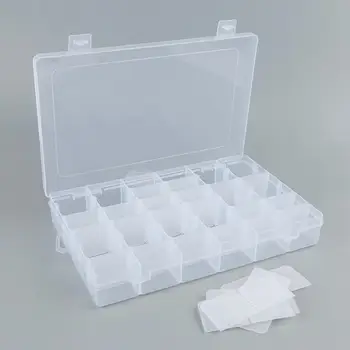 Подвижен прозрачен кутия за съхранение на бижута с 36 мрежи, контейнер за обеци от мъниста, риболовни куки