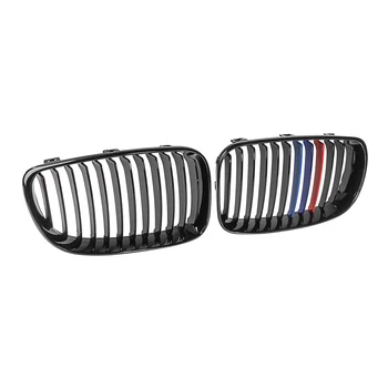 1 Чифт Лъскави черни Решетки M-Color за предните бъбреците на BMW E81 E82 E87 E88 118i 125i 135i 130i 120i 128i 2005-2015 2012 2011 2010