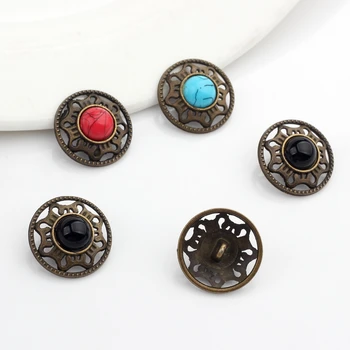 Копчета от с сплав в ретро стил, кръгли цветя, съединител, декоративни копчета, висулки, 3 бр./лот, аксесоари за самостоятелно производство на бижута