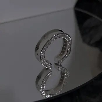 Модерно метално Странично пръстен с цирконием Y2K за жени, Уникално Регулируема халка за коктейльной партита, Бижута, Аксесоари, Подаръци