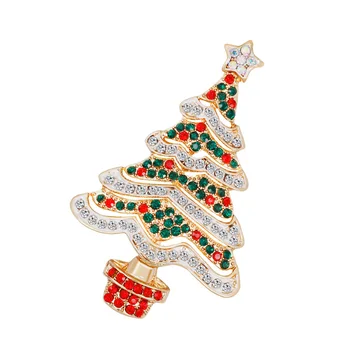 Пъстра Коледна брошка с кристали Коледно дърво Креативна жени Аксесоари за направата на бижута, Дрехи, Чанти Консумативи