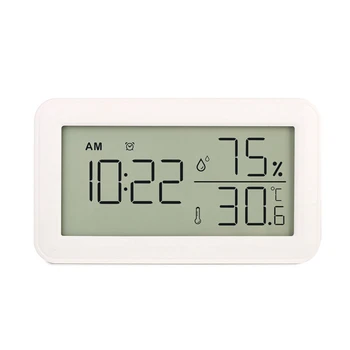 Термометър-влагомер за помещения с будилник, LCD дигитален термометър за стая, хол, избата