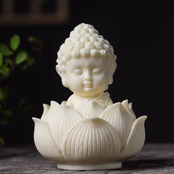 Версия Q Lotus Татхагата Буда, Издълбани Статуя на Буда, Модел Мил Характер, Аксесоари За Украса на дома, работния Плот, Подарък Статуя
