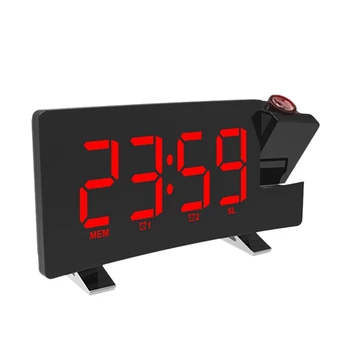 Гореща разпродажба Led digital alarm clock Електронни настолни часовници USB-будилник FM радио проектор време за спалня нощни часове за детето
