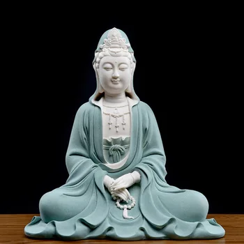 Керамична скулптура Дзин Си Гуан Ин, Едрогабаритна 3D-скулптура ръчно изработени, висококачествени аксесоари за декорация на дома