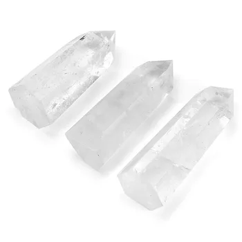 Продажба на едро 1бр 100% Натурален Прозрачен Кварцов кристал Точка Кула, Енергиен Лечебен камък, Балансиращ Лечебната чакра 5 см +