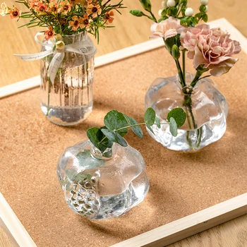 Стъклена ваза за цветя за дома Стъклена ваза за цветя на терариума Стъклени настолно украшение Настолна ваза Nordic