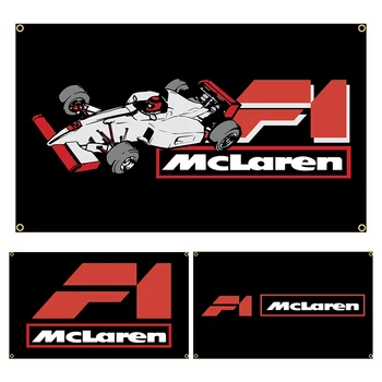 90x150 см Флаг състезателен автомобил Mclarens F1, гоблен за украса на гараж с принтом от полиестер
