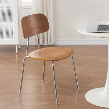 Офис Трапезни столове, Метални Минималистичные Ергономични Дървени Трапезни столове Кухненски мебели за ресторант Nordic Cadeira MR50DC