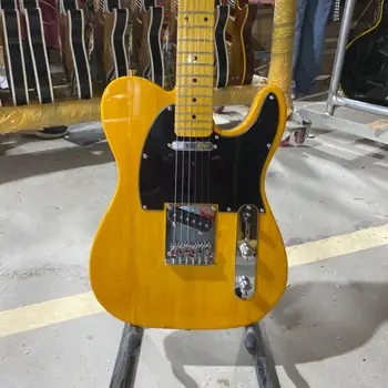 Електрическа китара Tele, корпус от липа, ясен жълт цвят, лешояд от клен, 22 прагчета китара с 6 струни 기타, безплатна доставка