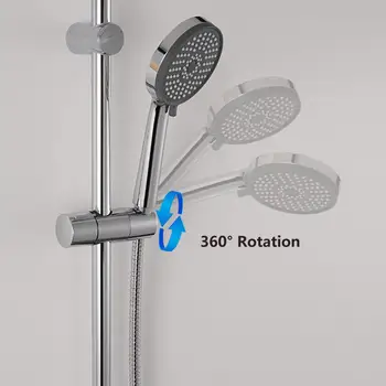 Държач на накрайник за душ с въртене на 360 градуса, сигурно определя дюза за душ от надраскване, полезен притежателя скоба за монтиране на душ