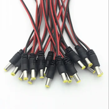 Съединители dc 12 В Мъжки женски конектор кабелен адаптер включете източника на захранване е с дължина 26 см 5,5 x 2,1 мм за led лента с камери за видеонаблюдение