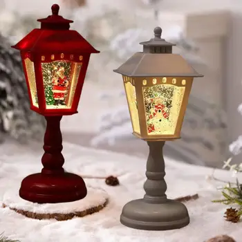 Коледа Снежна Топка, Свещ, Лампа На Батерии, Страховито Въртящи Се На Водна Искрящ Снежен Човек, Коледна Елха, Лека Нощ