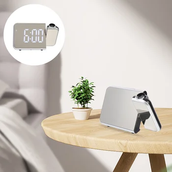 Огледален прожекционен alarm clock Тенис на Студентски Домашен проектор Електронен Reloj Mesa Дигитална маса