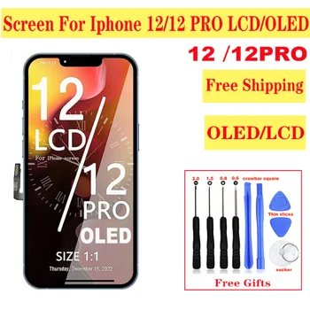 Оригинални LCD дисплей за iPhone 12 12Pro с 3D сензорен екран, цифров преобразувател в събирането, подмяна на фабрично дисплея на iPhone 12 Pro