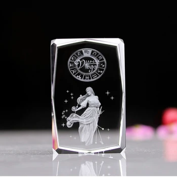 Crystal с 3D лазерно гравиран, Зодия, Звездна украса, Фигурки-миниатюри от дванадесетте Съзвездия, на Коледен подарък за жени и деца