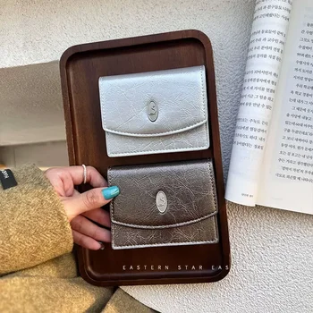 Ниша на Instagram в Южна Корея, лесен портфейл, дамска чанта за карти, многоцветен треснутый минималистичен напреднали в чантата си голям капацитет