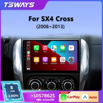 Tsways Автомагнитола За Suzuki SX4 Cross 2006-2013 За Fiat Sedici Carplay Android Авторадио Мултимедиен плеър 4G Wifi GPS 2 Din