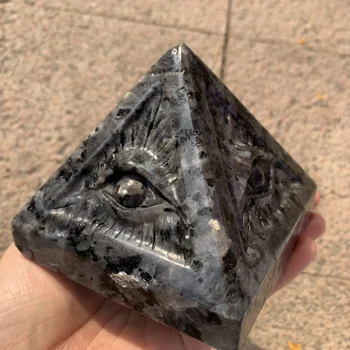Натурална ларвикитовая пирамида на Кристали за изцеление от уроки Чакра Камък