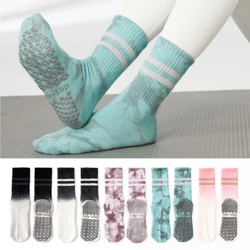 Ежедневни шарени чорапи за йога, женски цветни градиентные чорапи за пилатес, професионални силиконови мини чорапи за фитнес, танцови спортове, Sox