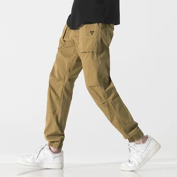 Elmsk 2022 Лятото, Нова модната марка, Японски ежедневни панталони, мъжки Корейски гамаши на тънка пуговице, мълния, съвсем малък, с множество джобове