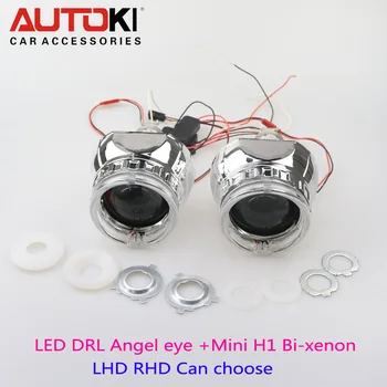 Autoki 2,5-инчов HID Биксеноновый Обектива на Проектора RHD/LHD с Led Капак Angel Eyes за Автомобилни Фарове H1 H4, H7 H11 9005 9006