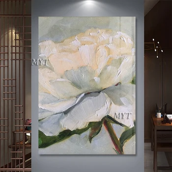 Растителната картина върху платно Художествена стенопис Естетически украса на стаята 3d Красиви цветя Абстрактна Бескаркасная Акрилна живопис, Виси на стената