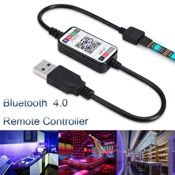 5ШТ Мини 5-24 Bluetooth 4.0 Музикален RGB led контролер смартфон с конектор за свързване към 4-номера за контакт конектора led лента