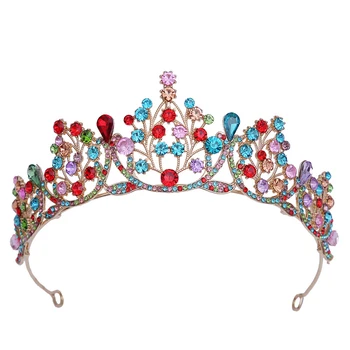 Луксозен прическа във формата на корона с ярки диаманти, нескользящий износоустойчива женски прическа за сценичното шоу за запознанства, с покупки