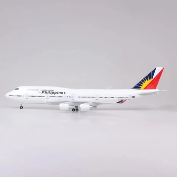 47 СМ Модел 747 B747 Philippines Airlines с Колела Шаси И Фенери От Смола Самолетни Билети са подбрани Играчка