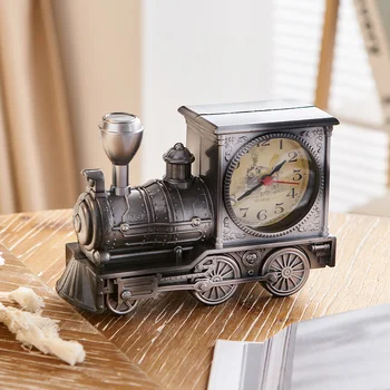 Часовници с влак в ретро стил, за украса на всекидневната за спални, класически интериор, антики, Статуя, украса на кафе кът, книга за домашен декор