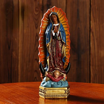 Украса Статуи Мексикански Девица, Религиозен интериор, Декорация на работния плот, Подаръчни изделия от смола