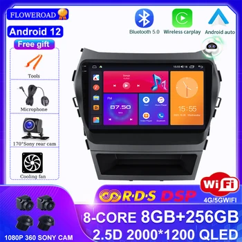 Android 13 за Hyundai IX45 Santa Fe 2013-2016 Авто радио Мултимедиен плейър Навигация стерео GPS DSP БТ IPS 360 SONY Cam