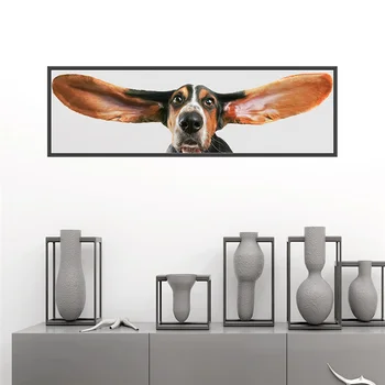 Един красив портрет на куче, фото рамка от PVC, Стикер за стена, декорация на дома, стенни рисувани любимци 