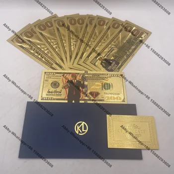 10шт златна карта знаменитост на Доналд Тръмп 100 долара на подпори