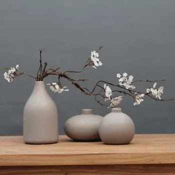 Керамични вази в скандинавски стил, декорация на дома, цветен режим в хола, творчески прост сухи цветя, украса ТВ шкаф, маса